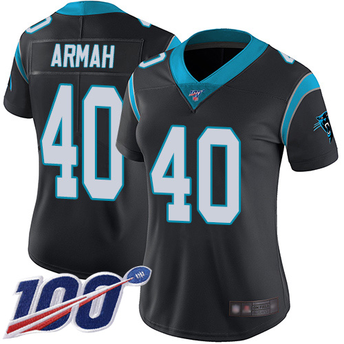 Carolina Panthers Limited Black Women Alex Armah Home Jersey NFL Football #40 100th Season Vapor Untouchable